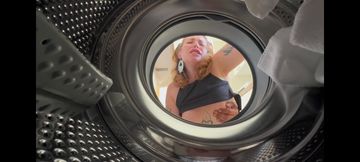 Destroying Her Pussy While She Was in the Washing Machine