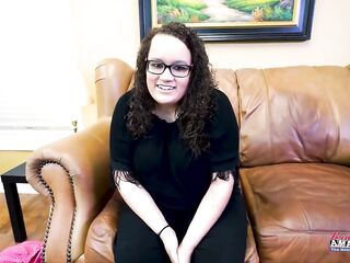 Busty Brunette Harper B BBW Try-out Sloppy Deepthroat Greedy Swallow!