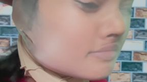 Indian girl pantyhose nylon face , encasement and nude body mummification