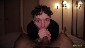 pov twink blowjob cum eating nico mucci sucking sweaty daddy camilo brown s big uncut cock
