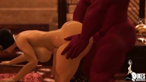 Super heroines captive and fucked by monster