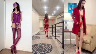Seductive lingerie and cheongsam teasing the milf