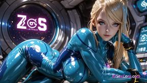 Floating above metal floors Samus straddles hard her tight body turning zero gravity into sweaty hot sex (AI)