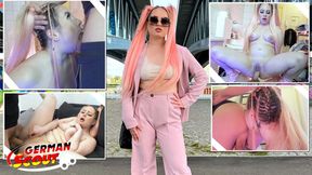 Teenie Maria's Pink Hair Rode in Rough Rough Sex With German Scout