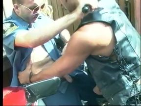 Naughty policeman fucks a tight ass biker bottom