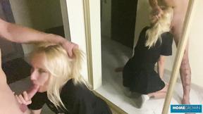 ”Blonde Babe Moans Loud While Getting Her Beaver Screwed Hard”
