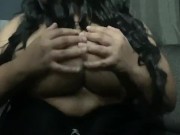 Chubby goth Brooke smoking and teasing