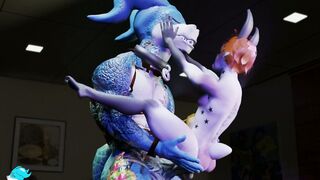 Homo-fantasy: Hairy furry dude gets a rough ride with a massive dragon