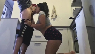 Babe fucked at kitchen