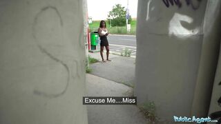 Public Agent Sexy Ebony with Huge Boob and Juicy Ass Rides a Big Cock in Public Place