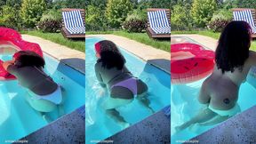 naked pool farting big ass bubbles underwater gas fun chubby girl