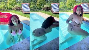 naked pool farting big ass bubbles underwater gas fun chubby girl