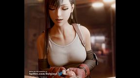 Tifa Lockhart - Two handed handjob