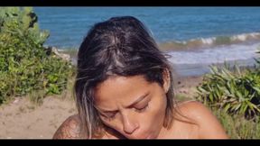 A little light sucking on the beach!