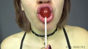 Lollipop Sucker Lick Suck and Eat Close Up - Mari Merlowe - MP4 1080p HD