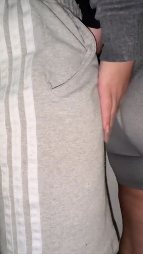 She Lets a Stranger Touch Her Ass and She Grabs His Hard Cock