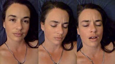 Creature silently orgasms on a video call with her Creator