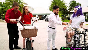 FamilyOrgasm - Step Dads Teaching to Ride Bycile to their Stepdaughters