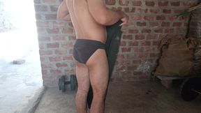 I got completely naked while working out.