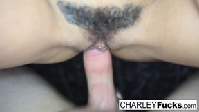 Charley takes on a massive cock