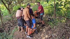 City Park Gay Gangbang: Married Dudes Fuck Gays Outdoors