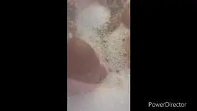 Busty Goth COUGAR gives a hand job in the tub with ASMR sounds while jerking