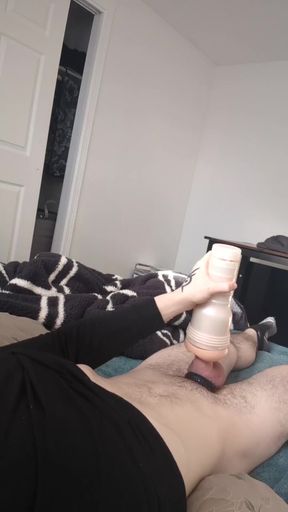 Amateur with big cock toys his way to solo pleasure