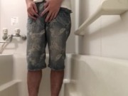 ジーンズで大量お漏らしおしっこ Pee leaking a lot with jeans