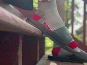 Tiny Bitch POV of my Sweaty socks and slides