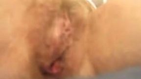 Mature neighbour fingering hairy vagina in closeup video