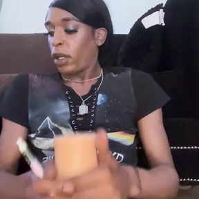 Ebony Tranny Ts Solo Jackoff bbc handjob