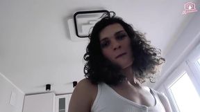 My friend got his first dick in the kitchen and begged for more