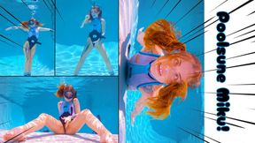 Poolsune Miku Finds Her Voice - Hatsune Miku Underwater Tease & Standing Masturbation - Jasper Reed
