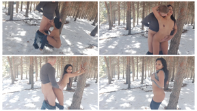 Hot slut new experience fucking in the snow