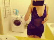 Russian milf shows charms hairy pussy and cums on you in close-up peepshow footfetish GinnaGg