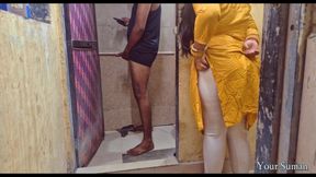 Indian Stepsister caught stepbrother in bathroom with big dick