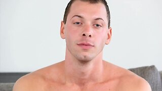 Gaycastings: big cock blown on hot guys face, casting couch facial castings