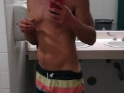Stud takes piss on UCSB campus bathroom (again)