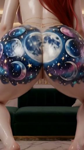 Massive Tits &amp; Belly Tattoo Tease - Busty Mature Slut Slow Seduction 3D Hentai   Clip 3