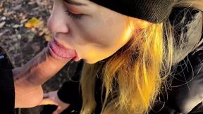 She passionately sucks cock and drools oral creampie