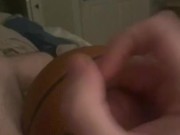 Jacking off with basketball and Nike elite socks