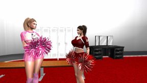 Dirty pro wrestling between two cheerleaders: Sara vs Alex SD