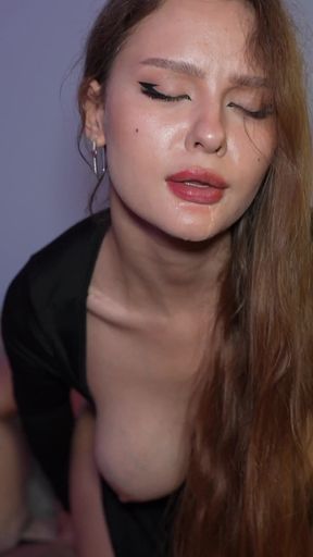 My stepmother forgot about my birthday. Powerful squirting. on the face   Clip 2