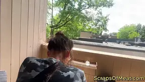Tattooed street walkers invade kitchen for wild threesome