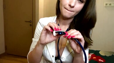 Curious nurse conducts an intimate ASMR medical exam at home