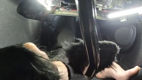 My hot feet hitting the pedals showing my soles