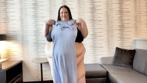 SSBBW Sasha's Extra Tight Blue Dress Try On