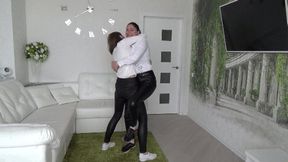 WRESELING IN T-SHIRTS AND LEATHER PANTS (t)