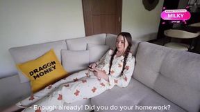 My stepfather punished my bottom severely for misbehaving—I skipped class and lay in front of the TV.