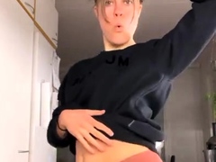 Amateur striptease and Solo masturbation